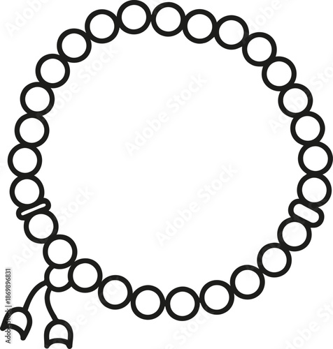 Prayer Beads Meditation Spiritual Necklace Circular Line Art