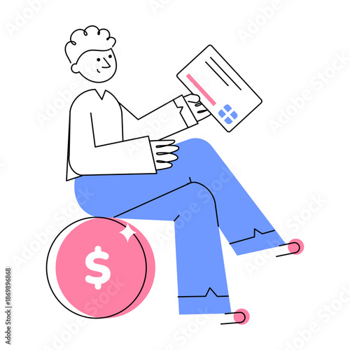 A drawing style illustration depicting card holder