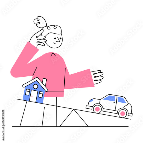 A doodle style illustration showing asset management