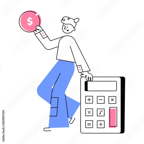 A sketchy style illustration representing accounting