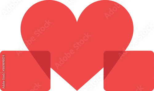 Red heart with supporting blocks