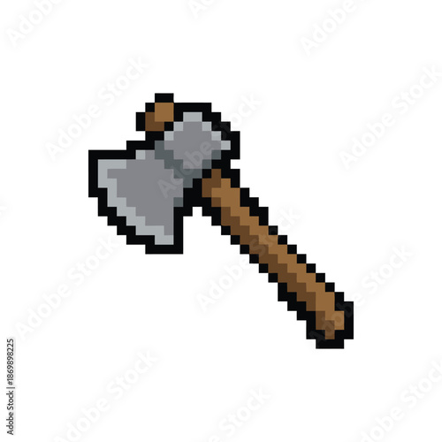 Pixel Art Woodcutter Axe Sprite