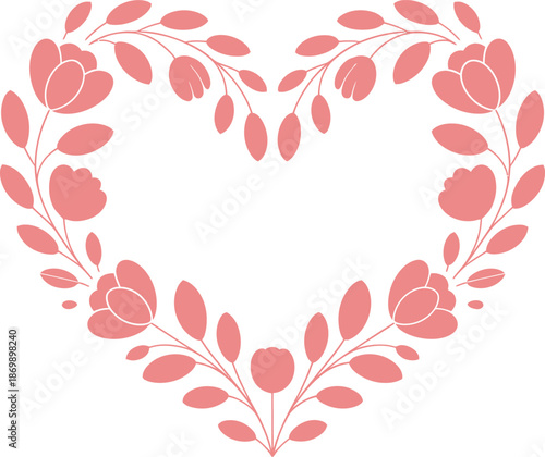 Delicate heart-shaped floral wreath