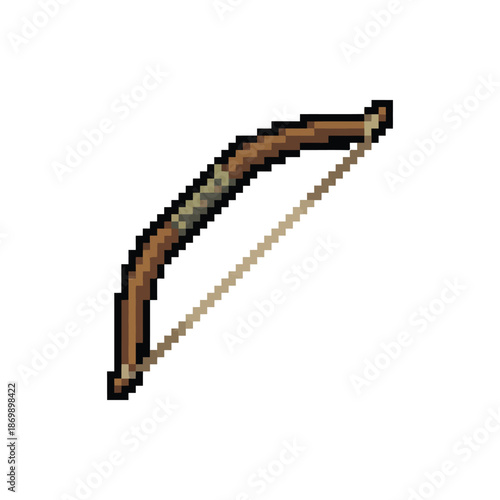 Pixel Art Wooden Bow Sprite