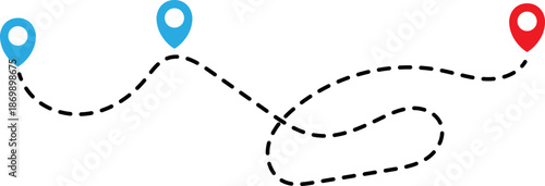 Route map with location pins