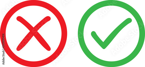 Minimalist check and cross icons