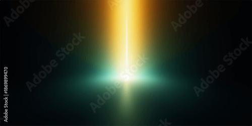 Abstract Vibrant beam of light shining brightly against a dark background