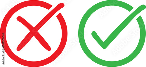 Checkmark and cross symbols