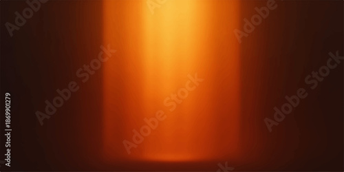 Warm orange light beam shining through darkness with vibrant glow