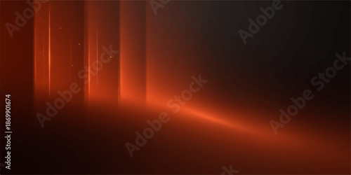 Warm orange light shining through a dark space with vertical lines