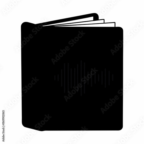 Black book with audio waveform visualization for auditory learning and sound design