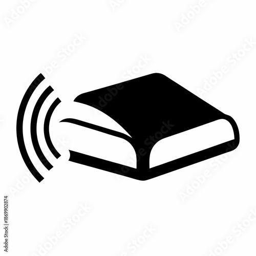 E book icon with wifi signal or open data source publishing