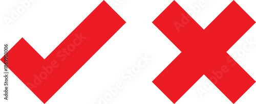 Red checkmark and cross symbols