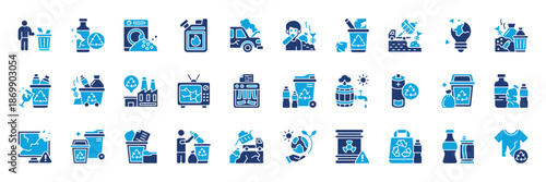 Go to Page
|1234567Next
Garbage icon collection Solid style. Containing Litter, Broken Bottle, Washing Machine, Kerosene, Broken Car