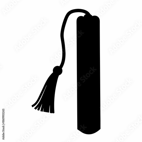 Elegant black bookmark with classic tassel design for book lovers and readers