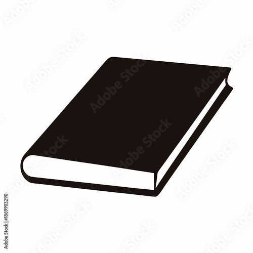 A closed book in a diagonal angle lying on a white surface