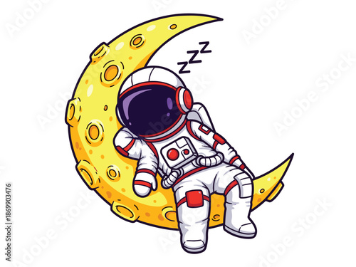 Astronaut Sleeping on Moon