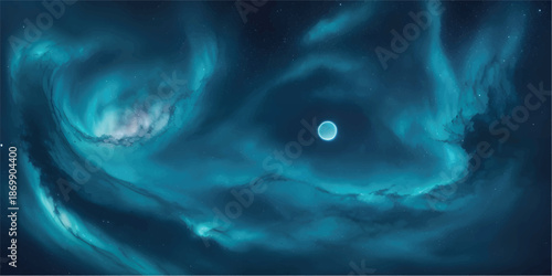 Abstract blue wave background for business presentation, corporate website banner and modern digital design