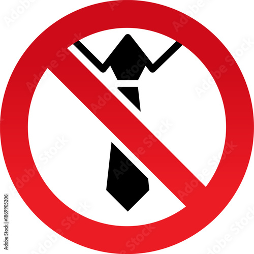 No tie symbol representing casual dress code or informal business isolated on white background
