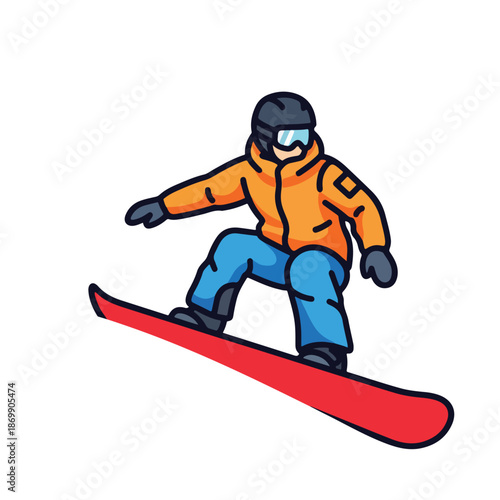 An extreme snowboarder jumps high in the air against a white winter background during an action sports lifestyle session featuring a person enjoying snow boarding fun