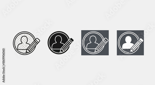 Variety of user profile icons with magnifying glasses on different backgrounds