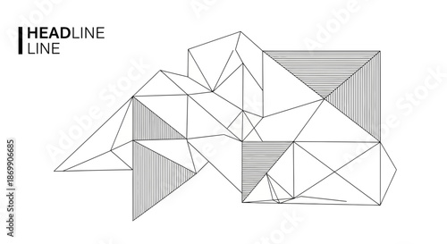 Geometric polygonal animal shape with headline text