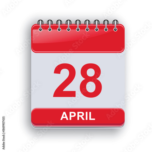 April 28 Daily Calendar Printable Simple Design
