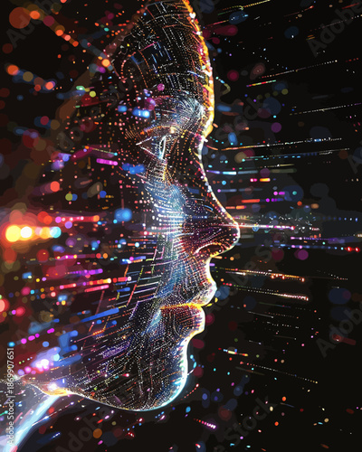 Human Mind as Supercomputer Concept Illustration