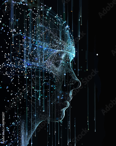 Human Mind as Supercomputer Concept Illustration