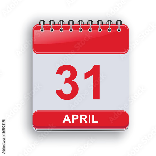 April 31 Daily Calendar Sheet Simple Professional