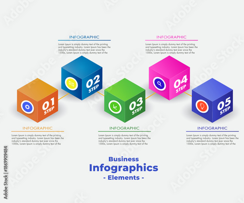 3D Cubes Data Infographic