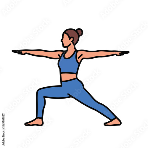 Vector illustration of a black silhouette featuring a young man jumping, a woman doing yoga, and an athlete running in a fitness action pose