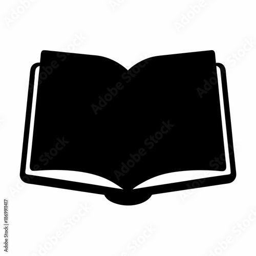 Simple open book icon representing education, knowledge, learning, and literature