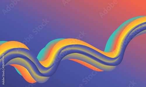 Luxury 3D Wave Background with Vibrant Color Gradient