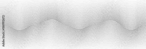 Horizontal line pattern. From thin line to thick. Parallel stripe. Black streak on white background. Straight gradation stripes. Abstract geometric patern.