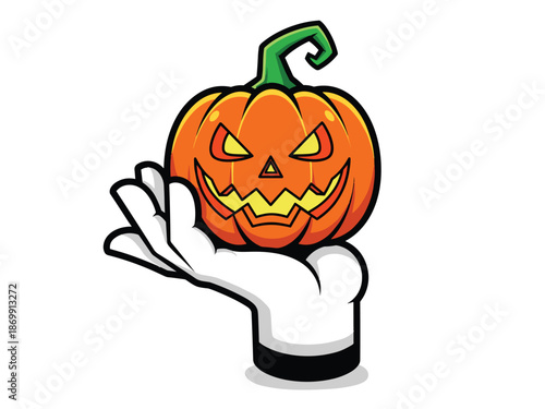 Spooky Halloween Pumpkin Vector Illustration