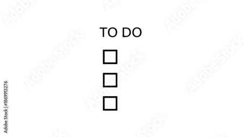 Simple to do list with checkboxes on white background, task management and organization concept, productivity and planning