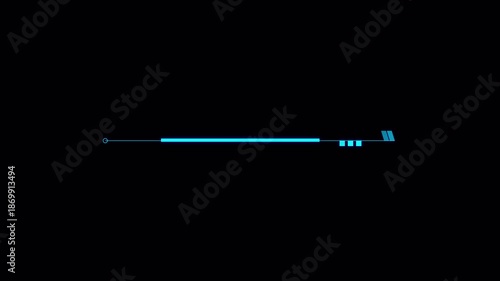 Futuristic Digital Loading Bar Animation on Black Background for Technology and Progress Concepts.