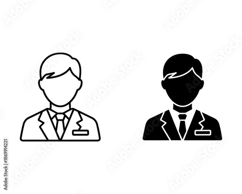 Two business people in suits with lightning bolts on their jackets ties