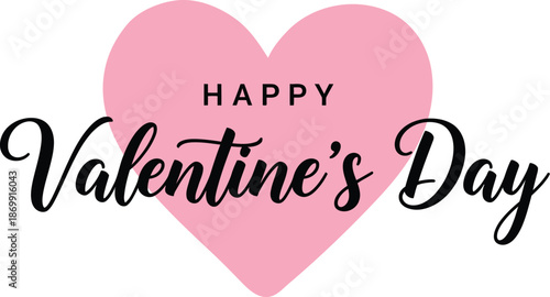 Happy valentine's day wishes with pink heart