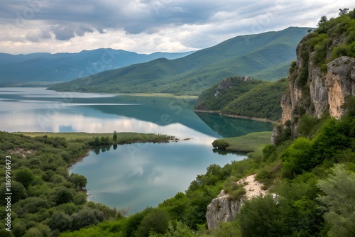 Albania alpine mountains lakes nature tourism destination Europe travel vacation adventure scenic outdoor promotion marketing banner concept