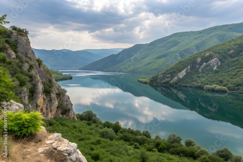 Albania mountain lakes panorama nature tourism destination Europe travel vacation adventure scenic outdoor promotion marketing banner journey