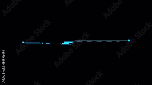 Futuristic Digital Loading Bar Animation with Glitch Effect on Black Background.