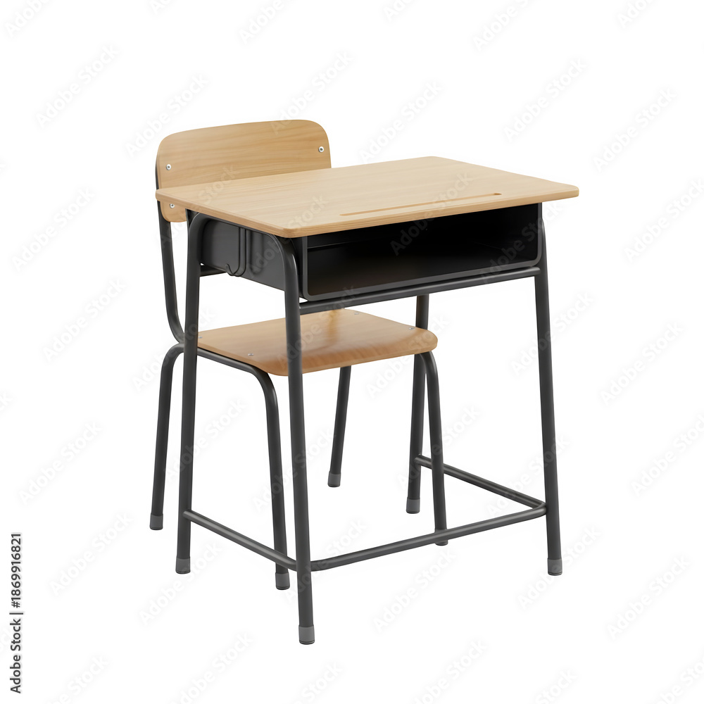 Fototapeta premium A classic school desk with attached chair