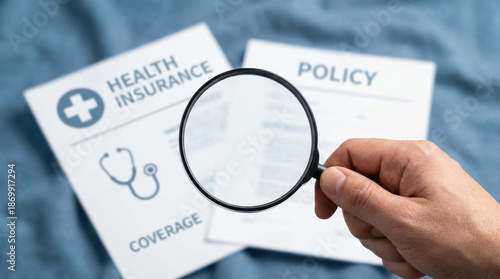 Health insurance policy stethoscope medicine doctor patient medic hospital coverage detail trust insurance care the Health insurance concept in hospital background