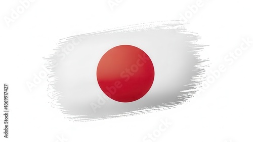 Japanese flag painted with brush strokes, national symbol, isolated on white background Free Download Japanese flag painted with brush strokes, national symbol, isolated on white background - GFXLoad