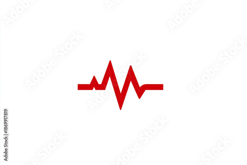  red Pulse icon on white background  