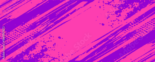 Running Poster Design Abstract Colorful Splash Illustration in Purple and Blue for City Marathon