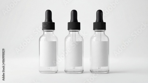 Set of Cosmetic Dropper Bottles Mockup