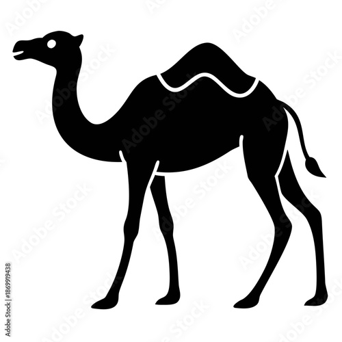 Camel silhouette side view with long legs and hump